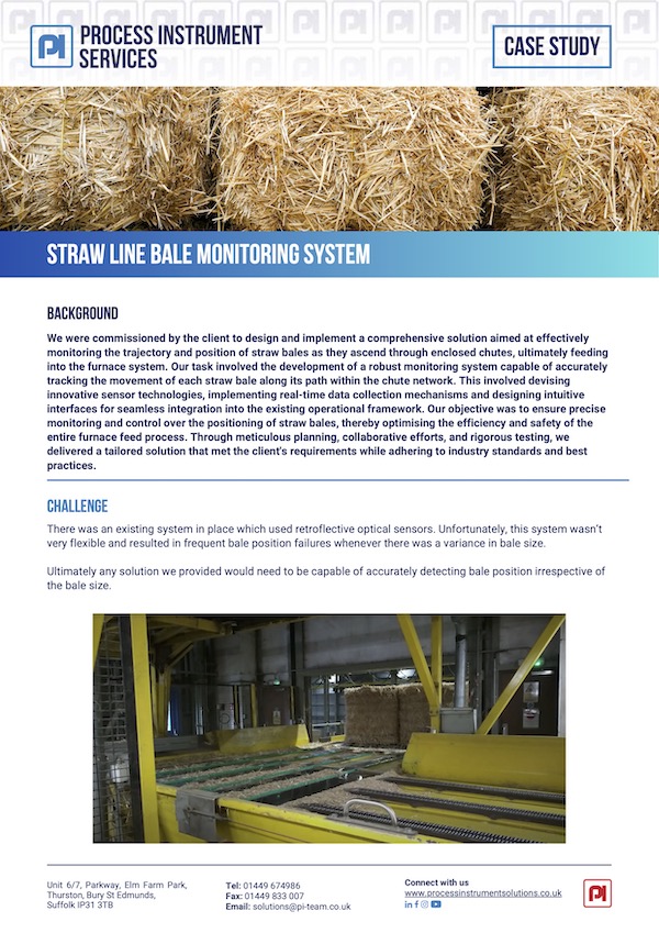 Straw Line Bale monitoring system