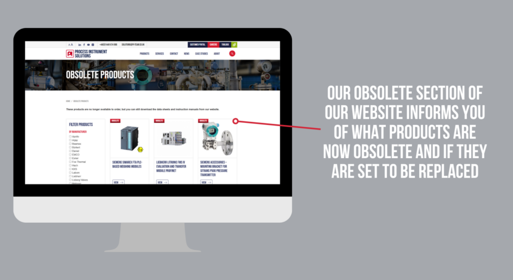 Obsolete products section of our website