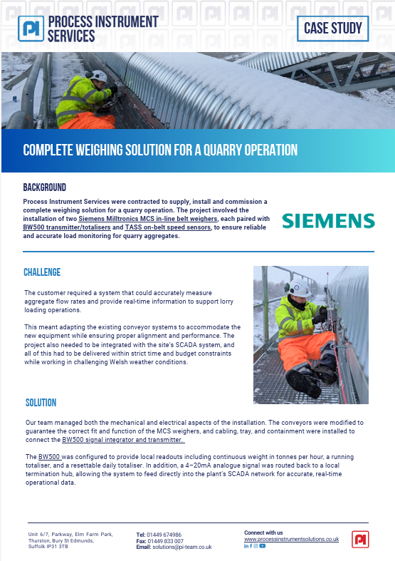 Complete weighing solution for a quarry operation