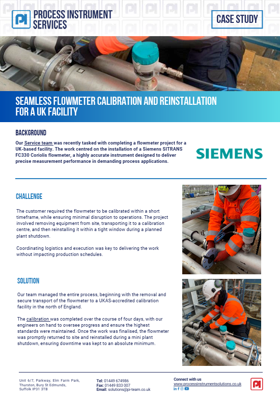 Seamless Flowmeter Calibration and Reinstallation for a UK Facility