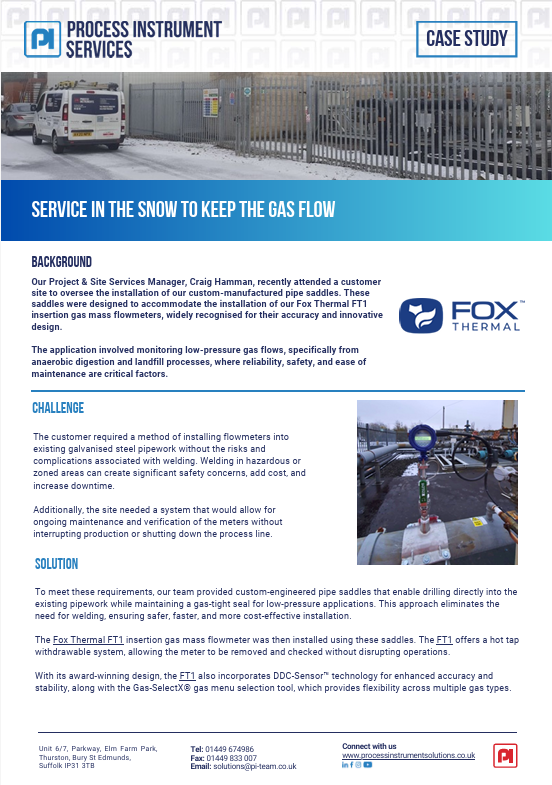 Service in the Snow to keep the Gas Flow