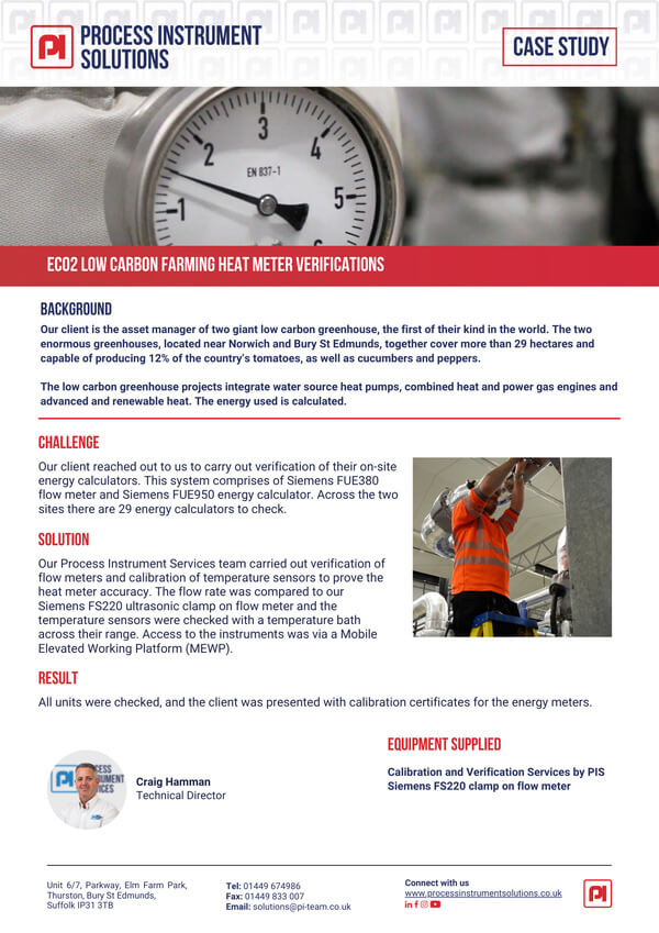 ECO2 Low carbon farming heat meter verifications